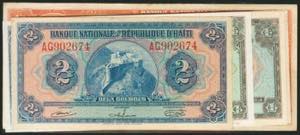 HAITI. Set of 8 banknotes, issued in several ... 