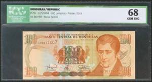 HONDURAS. 100 Lempiras. 12 May 1994. (Pick: ... 