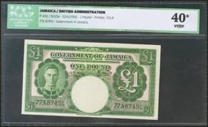 JAMAICA. 1 Pound. 15 June 1950. (Pick: 41b). ... 
