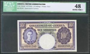 JAMAICA. 10 Shillings. 4 July 1960. (Pick: ... 