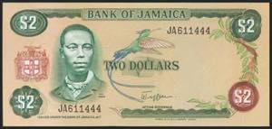 JAMAICA. 2 Dollars. 1960. (Pick: ... 