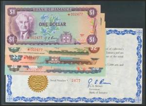 JAMAICA. Set of 4 banknotes, issued in 1976, ... 