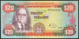 JAMAICA. 20 Dollars. 1 December 1983. (Pick: ... 