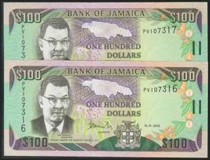 JAMAICA. 100 Dollars. 15 January 2002. ... 