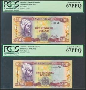 JAMAICA. 500 Dollars. 15 January 2002. ... 