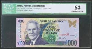 JAMAICA. 1000 Dollars. 15 January 2002. ... 