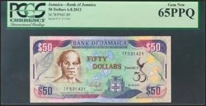 JAMAICA. 50 Dollars. 6 August 2012. (Pick: ... 