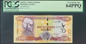 JAMAICA. 500 Dollars. 6 August 2012. (Pick: ... 