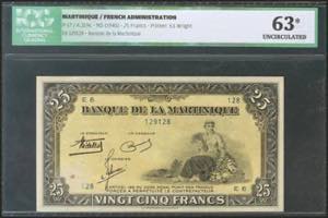 MARTINIQUE. 25 Francs. 1945. (Pick: 17). ... 