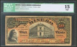 MEXICO. BANCO MINERO (CHIHUAHUA). 10 Pesos. ... 