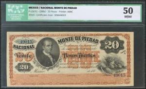 MEXICO. NACIONAL MONTE DE PIEDAD. 20 Pesos. ... 