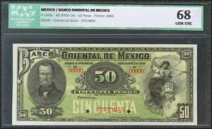 MEXICO. BANCO ORIENTAL DE MEXICO. 50 Pesos. ... 
