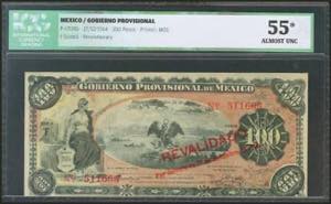 MEXICO. GOBIERNO PROVISIONAL. 100 Pesos. 17 ... 
