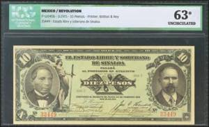 MEXICO. REVOLUTION. 10 Pesos. 1915. (Pick: ... 