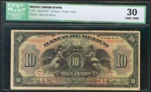 MEXICO. UNITED STATES. 10 Pesos. 30 April ... 