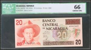 NICARAGUA. 20 Cordobas. 1990. (Pick: 176). ... 