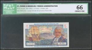 SAINT PIERRE AND MIQUELON. 5 Francs. 1947. ... 