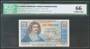 SAINT PIERRE AND MIQUELON. 10 Francs. 1947. ... 