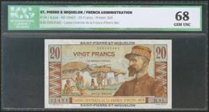 SAINT PIERRE AND MIQUELON. 20 Francs. 1947. ... 