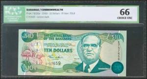 BAHAMAS. 10 Dollars. 2000. (Pick: ... 
