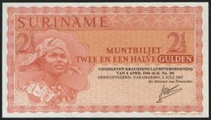 SURINAME. 2 1/2 Gulden. 2 July 1967. (Pick: ... 