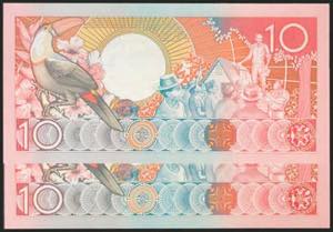 SURINAME. Set of 2 banknotes of 10 ... 