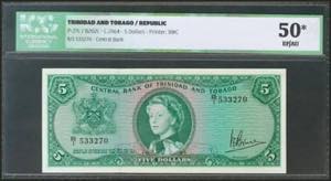 TRINIDAD AND TOBAGO. 5 Dollars. 1964. (Pick: ... 