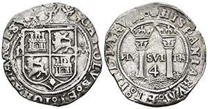 JUANA Y CARLOS (1504-1555). 4 Reales. (Ar. ... 