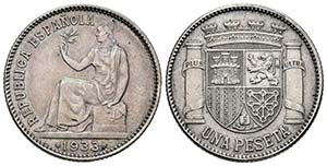 II REPUBLICA (1931-1939). 1 Peseta. (Ar. ... 