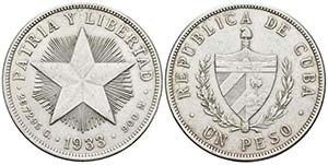 CUBA. 1 Peso (Ar. 26,60g/38mm). 1933. ... 