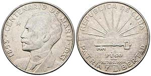 CUBA. 1 Peso. (Ar. 26,76g/38mm). 1953. ... 