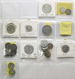 Conjunto de monedas de mediados del siglo XX ... 