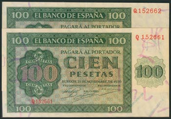 100 Pesetas. 21 de Noviembre de 1936. Banco ... 