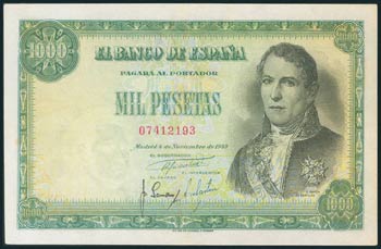 1000 Pesetas. November 4, 1949. Without ... 
