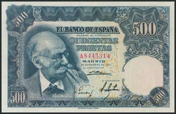 500 pesetas. November 15, 1951. Series A. ... 