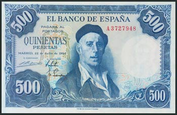 500 pesetas. July 22, 1954. Series A. ... 