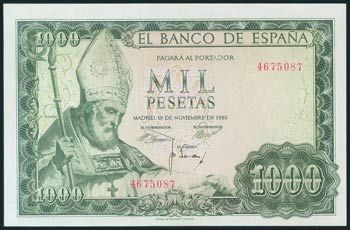 1000 Pesetas. November 19, 1965. Without ... 