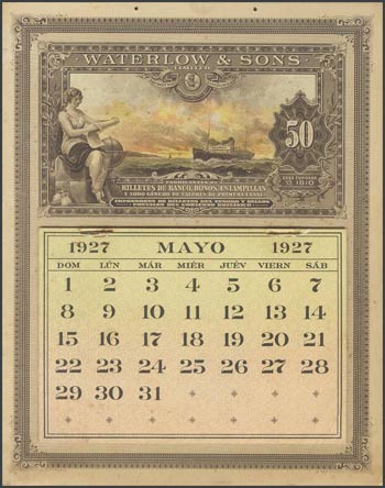 Espectacular calendario del año 1927 ... 