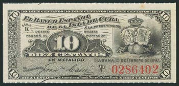 CUBA. 10 Centavos. 15 de Febrero de 1897. ... 