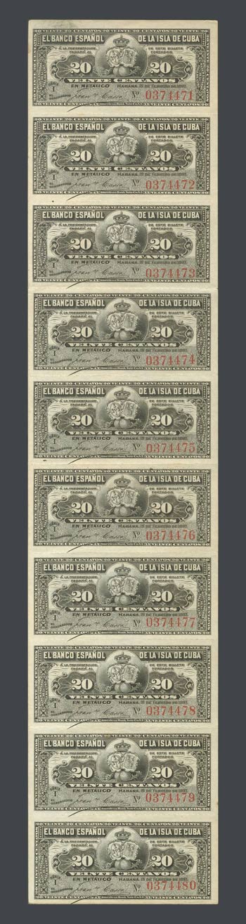CUBA. 20 cents. February 15, 1897. Series I. ... 
