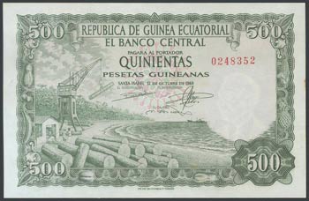 EQUATORIAL GUINEA. 500 pesetas. October 12, ... 