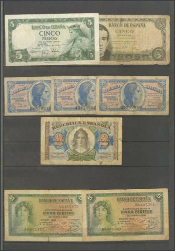 Set of 56 Spanish banknotes from the Bank of ... 