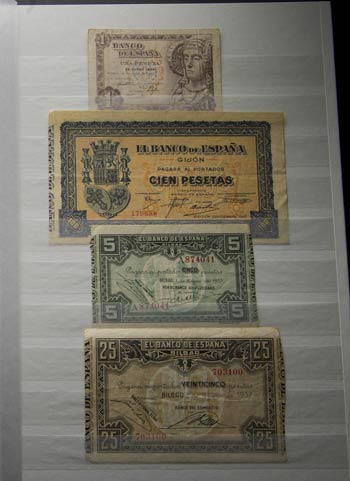 Set of 67 banknotes of the Bank of Spain in ... 