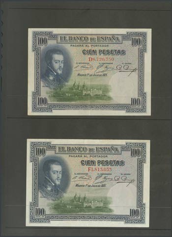 Conjunto de 22 billetes españoles y de Cuba ... 