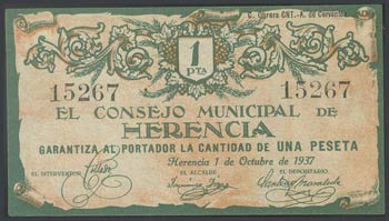 INHERITANCE (REAL CITY). 1 peseta. October ... 