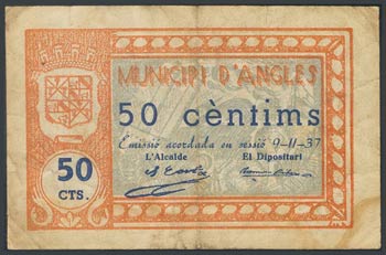 ANGLES (GERONA). 50 Céntimos. 9 ... 