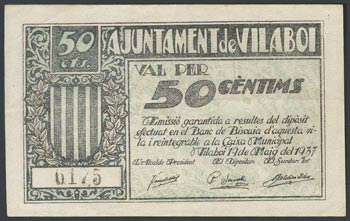 VILABOI (BARCELONA). 50 Céntimos. 19 de ... 