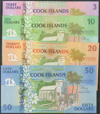 COOK ISLANDS. 3 Dollars, 10 Dollars, 20 ... 