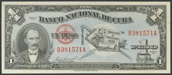CUBA. 1 Peso. 1953. Commemorative issue. ... 