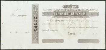 500 Reales de Vellón. (1870ca). Aramburu ... 